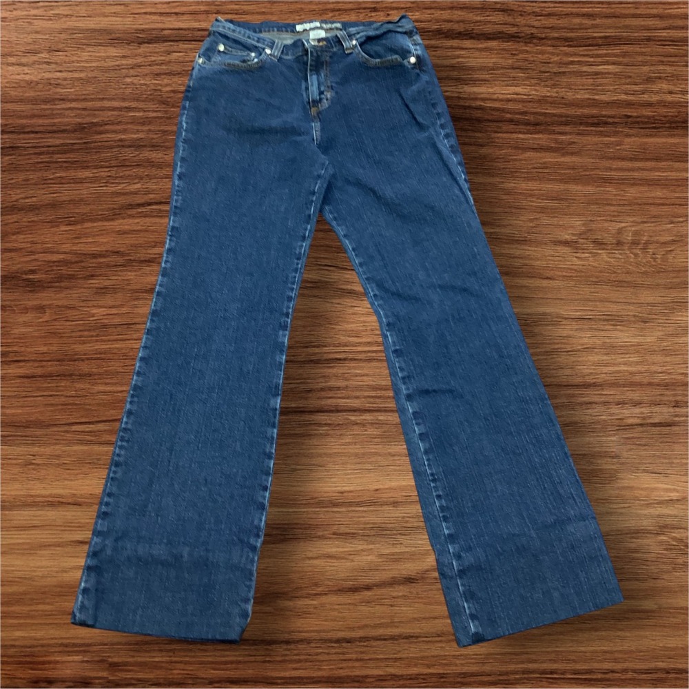 St Johns Bay Womens Stretch Bootcut Jeans Dark Wash Blue Denim Size 6